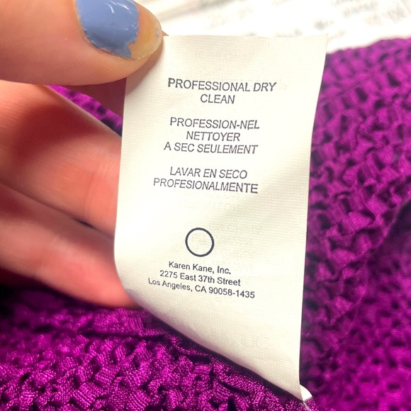 Karen Kane Purple Nylon Knit Tie Cardigan And Tank Top Set Sz PS - Picture 7 of 9